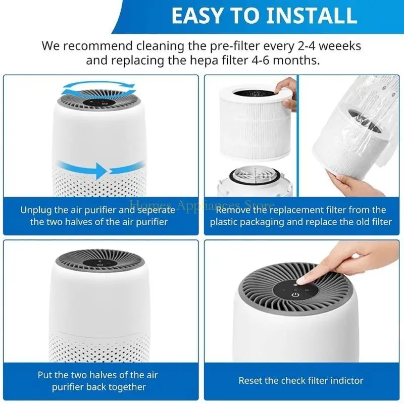 مرشح تنقية الهواء D0AB لـ Levoitcore Mini/Mini-RF HEPA ترشيح الكربون المنشط