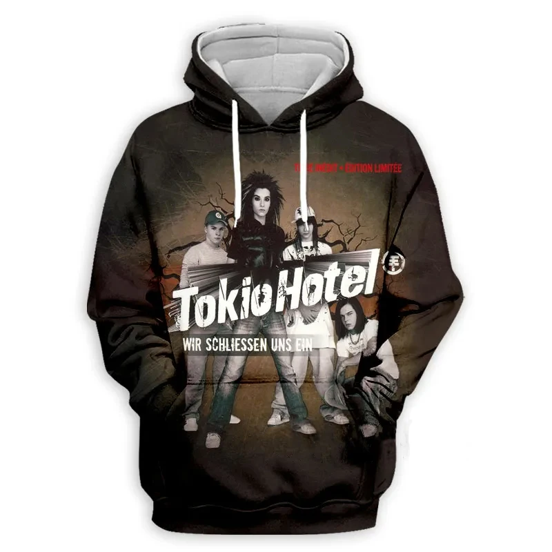 Sudadera con capucha de banda para hombre y mujer, suéter con estampado 3d de gran tamaño, estilo Harajuku, ideal para Hotel y niños