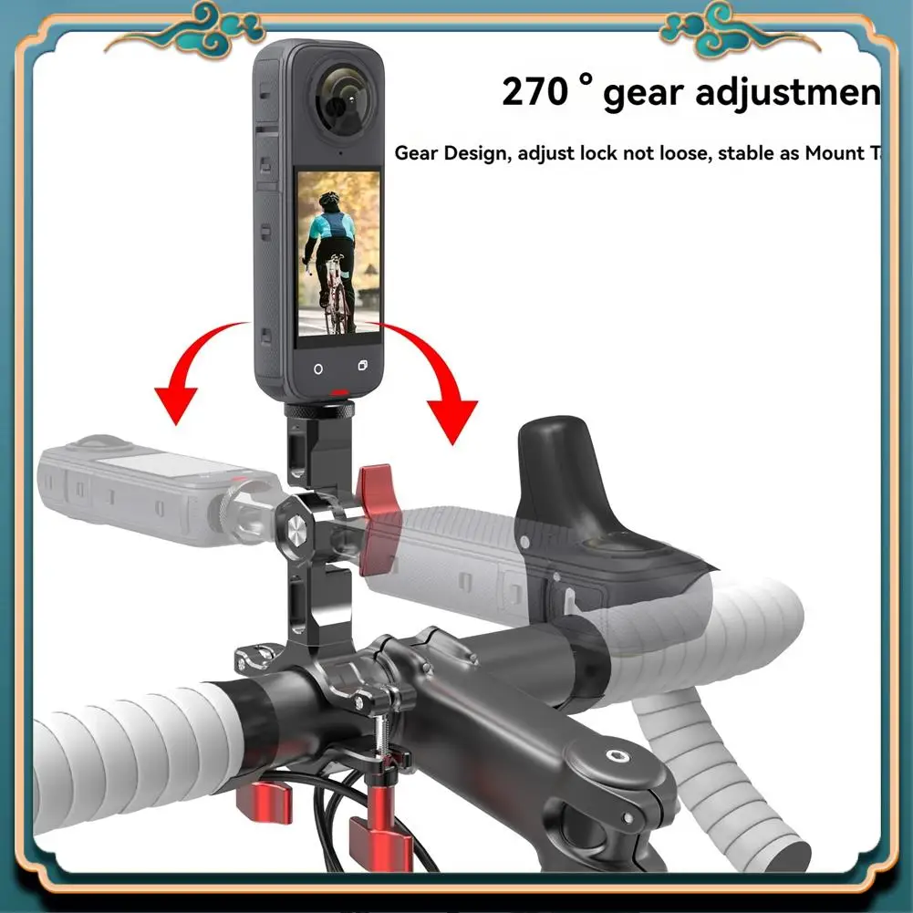 (New)-270° Camera Bike Bicycle Handlebar Clamp Bracket Motrobike Tripod Clip Mount For Insta360
