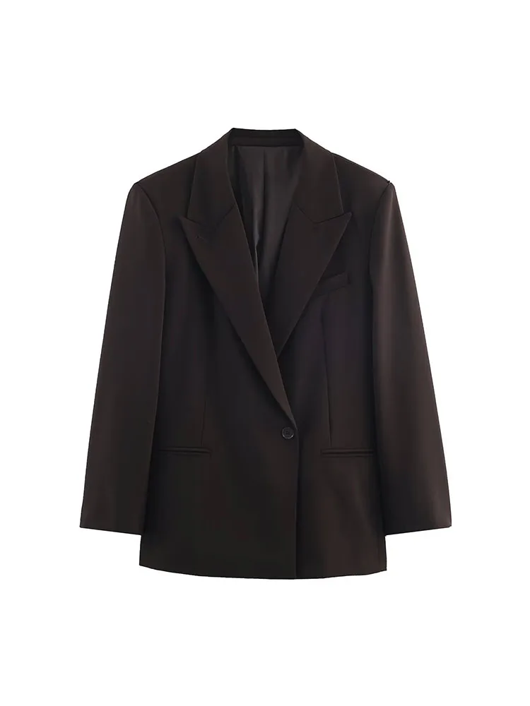 سترات نسائية لخريف 2025 معاطف غير رسمية متينة مزدوجة الصدر فضفاضة للسيدات أنيقة للشارع ملابس خارجية