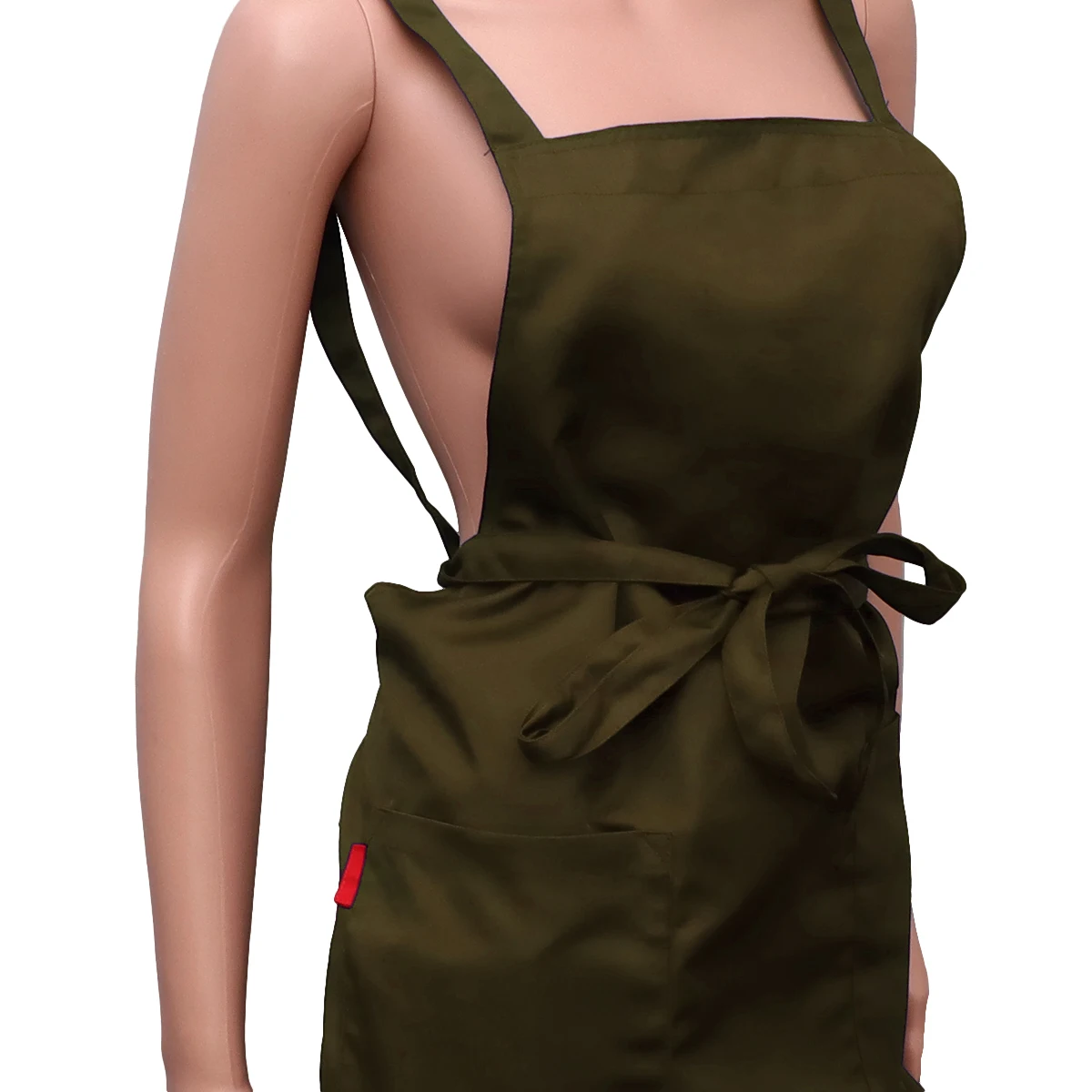 

Double Strap Apron Sleeveless Green Oil proof Housework Cooking Serving Kitchen Restaurant Baking Gardening Home Cafe Shop Hotel