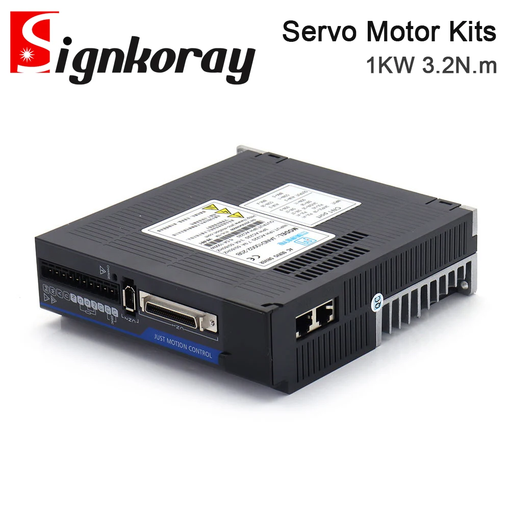 SignkoRay 1KW High Voltage AC Servo Motor Kits 3.2N.m 220V 4.4A 3000RPM for CNC Engraving Machine JAND10002-20B + 80JASM510230K