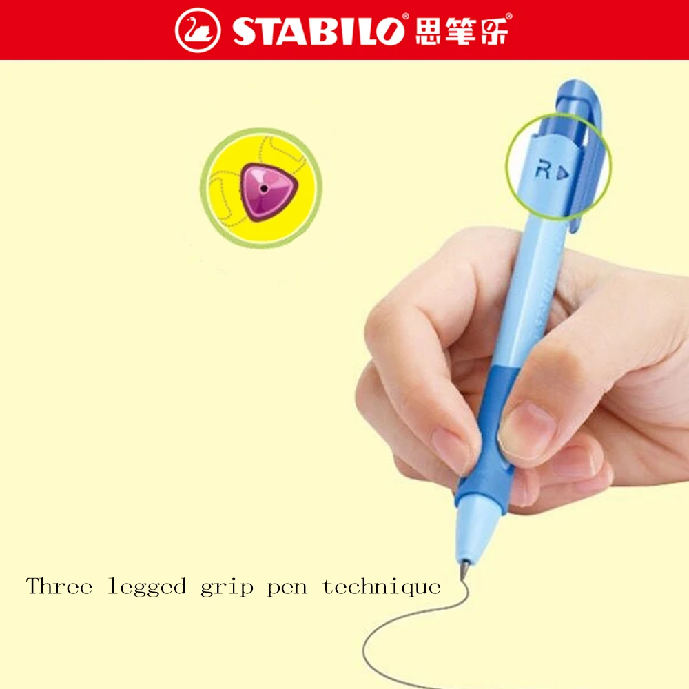 1set STABILO Right-handed Mechanical Pencil 2.0mm Posture Correction Triangle Pen Holder Kawaii School Supplies Stationery