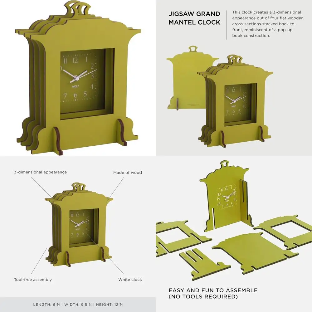 

3D деревянные настенные часы — простая сборка, без инструментов