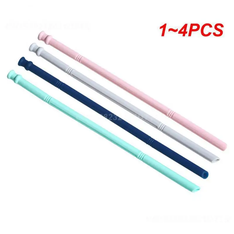 1~4PCS Straight Bent Drinking Straw Food Grade Silicone Water Cup Straw Kitchen Accessories Mug Straws Reusable Colorful