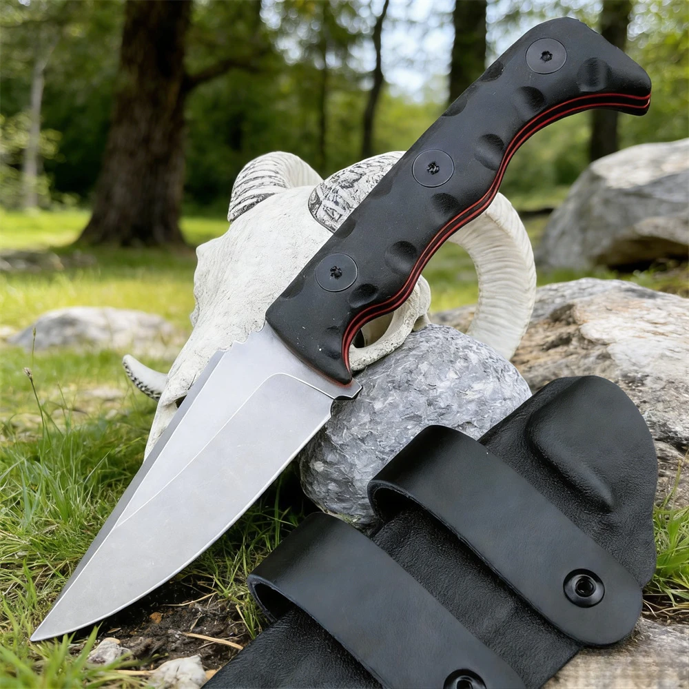 

Outdoor Full-Tang EDC Fixed Blade Knife High-Carbon 7Cr13Mov Steel, Non-Slip G10 Handle Portable Multitool Hiking Camping Knives