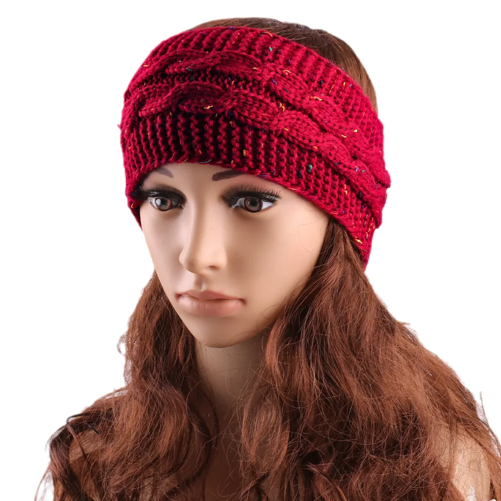 Autumn and winter knitted elastic keepwarm ear protection headband