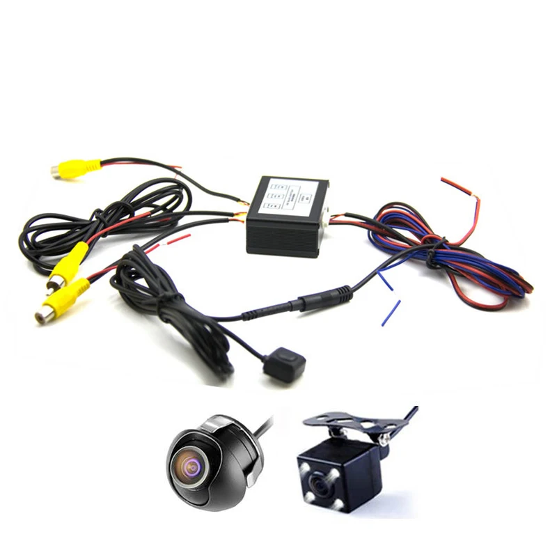 AHD CVBS Car Multiple Cameras Image Switch Control Box 2/4 Cameras for Front/Rear/Left/Right View Parking Camera System Video