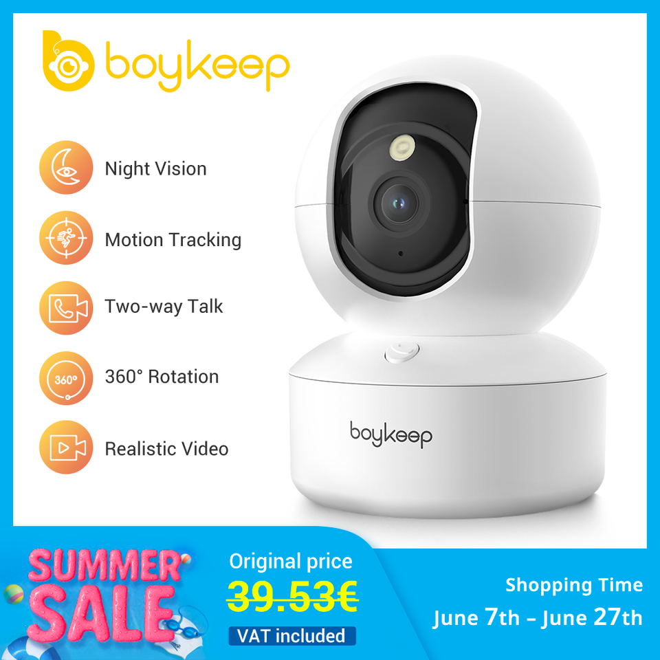  Boykeep 2K Pet Dog Camera with Phone App, 5G/2.4GHz WiFi Indoor Security Baby Camera, 360° Pan & Tilt, 2-Way Audio, Night Vision 
