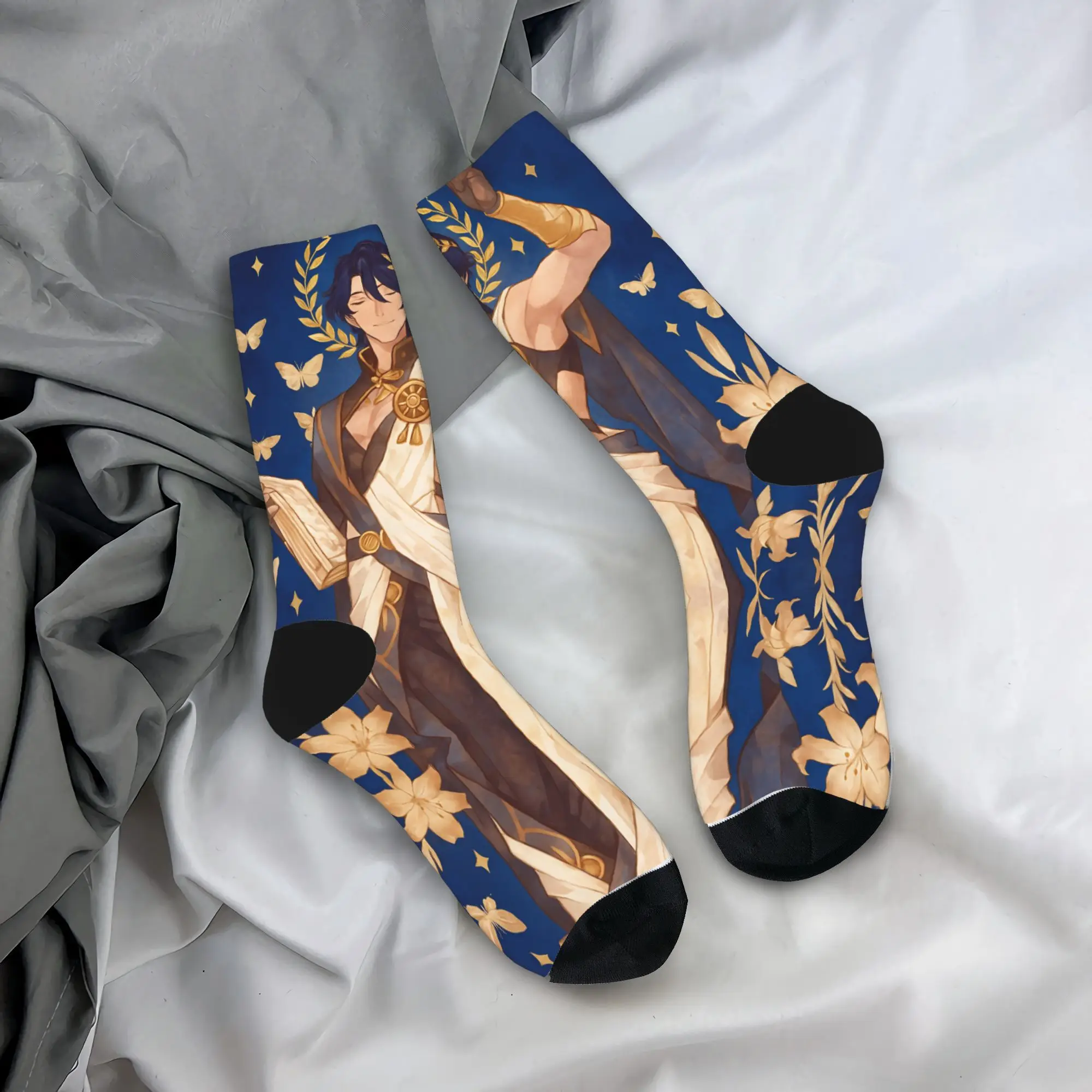 게임 스타 레일 양말 맞춤형 스타킹 미끄럼 방지 남여 공용 남성 양말 따뜻하고 부드러운 가을 고딕 야외 스포츠 양말