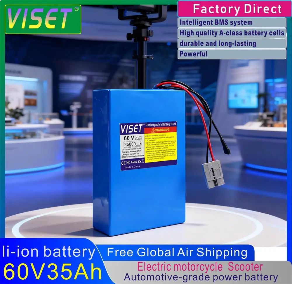 

New18650 Литий-ионный аккумулятор 60 В 35 Ач со встроенным BMS 250-3000 Вт мощный аккумулятор EScooter Ebike Аккумулятор + зарядное устройство 67,2 В