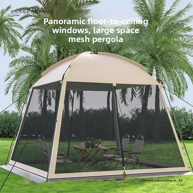 Outdoor Camping Tent Mesh Awning Mosquito-Proof Summer Sun Protection Outdoor Large Tent Canopy