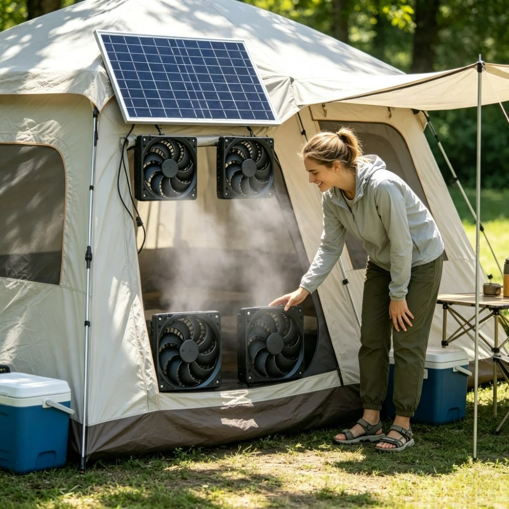 Outdoor Power Vent - 15W Solar Powered Two Silent Vent