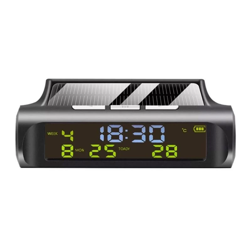 

Automotive Accessories LCD Digital Clock Solar Powered Car Clock Universal Multifunction Electronic Clock Wire