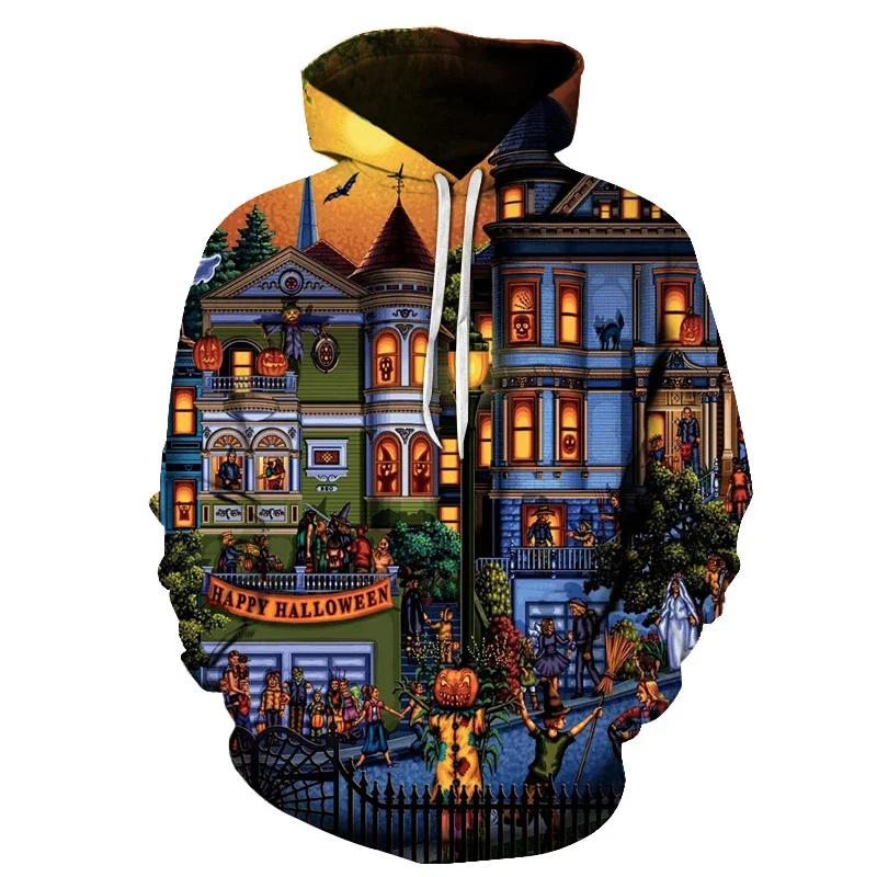 Halloween Pumpkin Bat Pattern Hoodies 3D Printed Unisex Pullovers Hiphop Hoodie Casual Sweatshirts Street Top Tracksuit