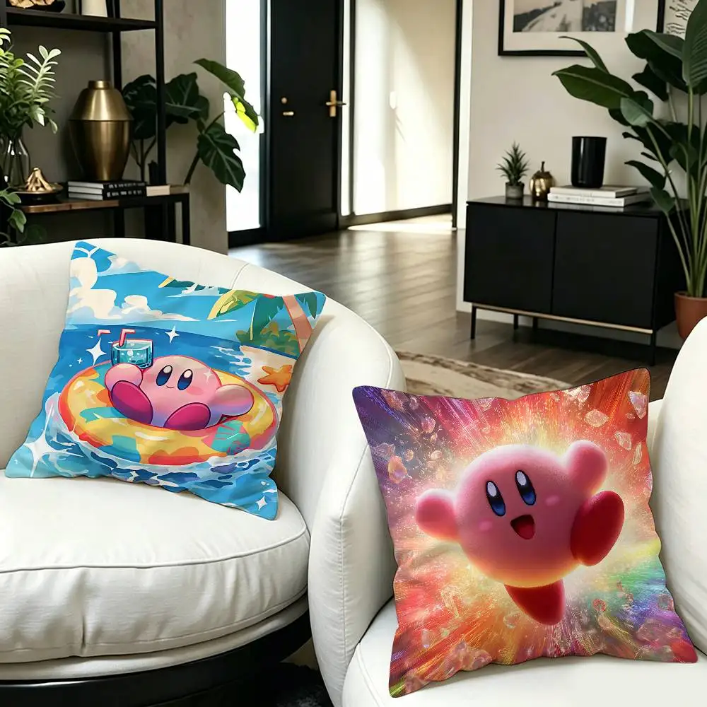 Hot Lovely K-Kirbies Anime Decorative Room Aesthetics Pillow Case Home Decor Bedroom Sofa Bed Couch Pillow Cover 45x45 view 2