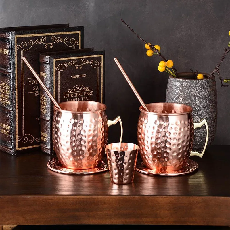 

New 100% Copper Moscow Mule Mug Durable Coppery Beer Mugs 350ml Coffee Mug Milk Cup Pure Copper Bar Cup Drinkware