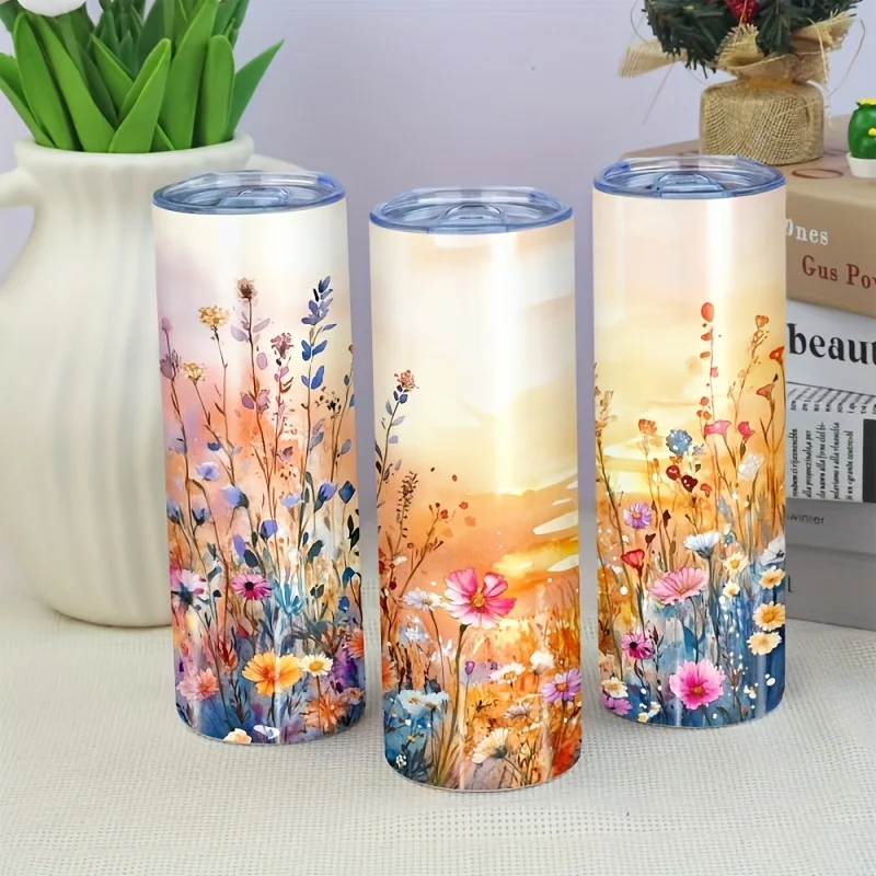 1pc 20oz Straight Tumbler, Stainless Steel Insulated Cup, 
