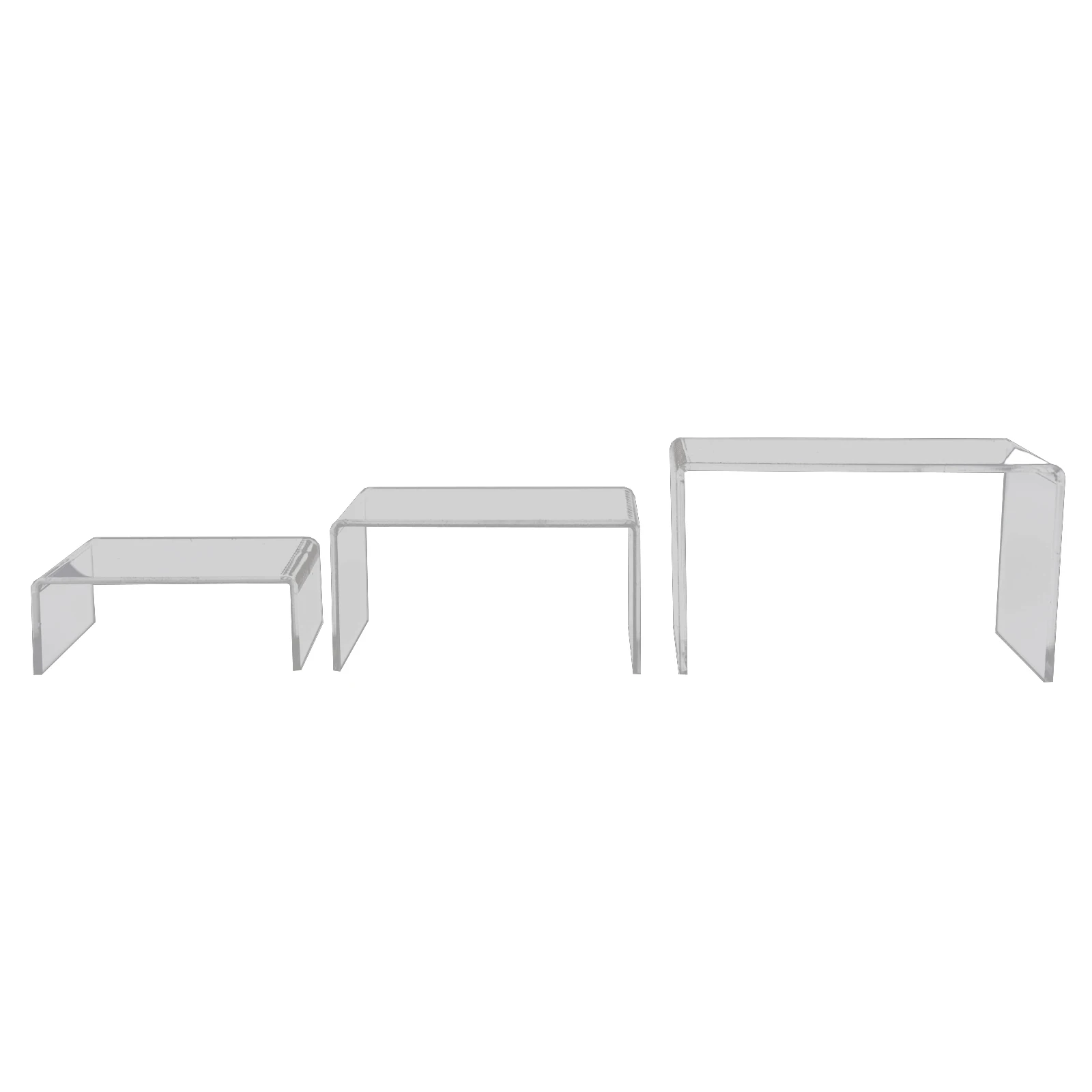 

3pcs Square Clear Acrylic Cosmetics Storage Rack Cartoon Character Ladder Frame Holder Toy Car Model Purse Perfume Display Stand