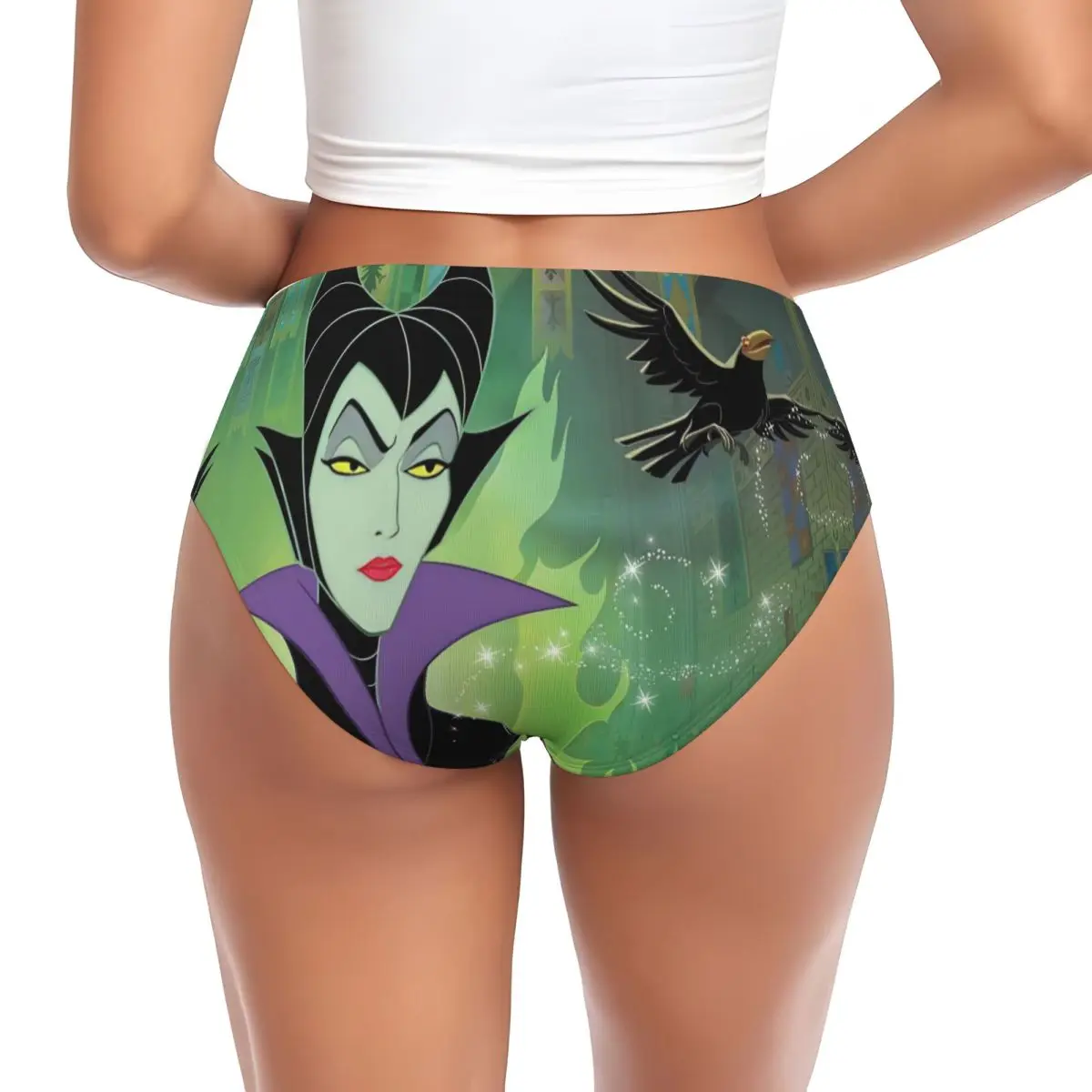 Custom คนร้าย Evil Queen Maleficent Ursula ชุดชั้นในสตรี Breathable ยืดกางเกงมังงะ