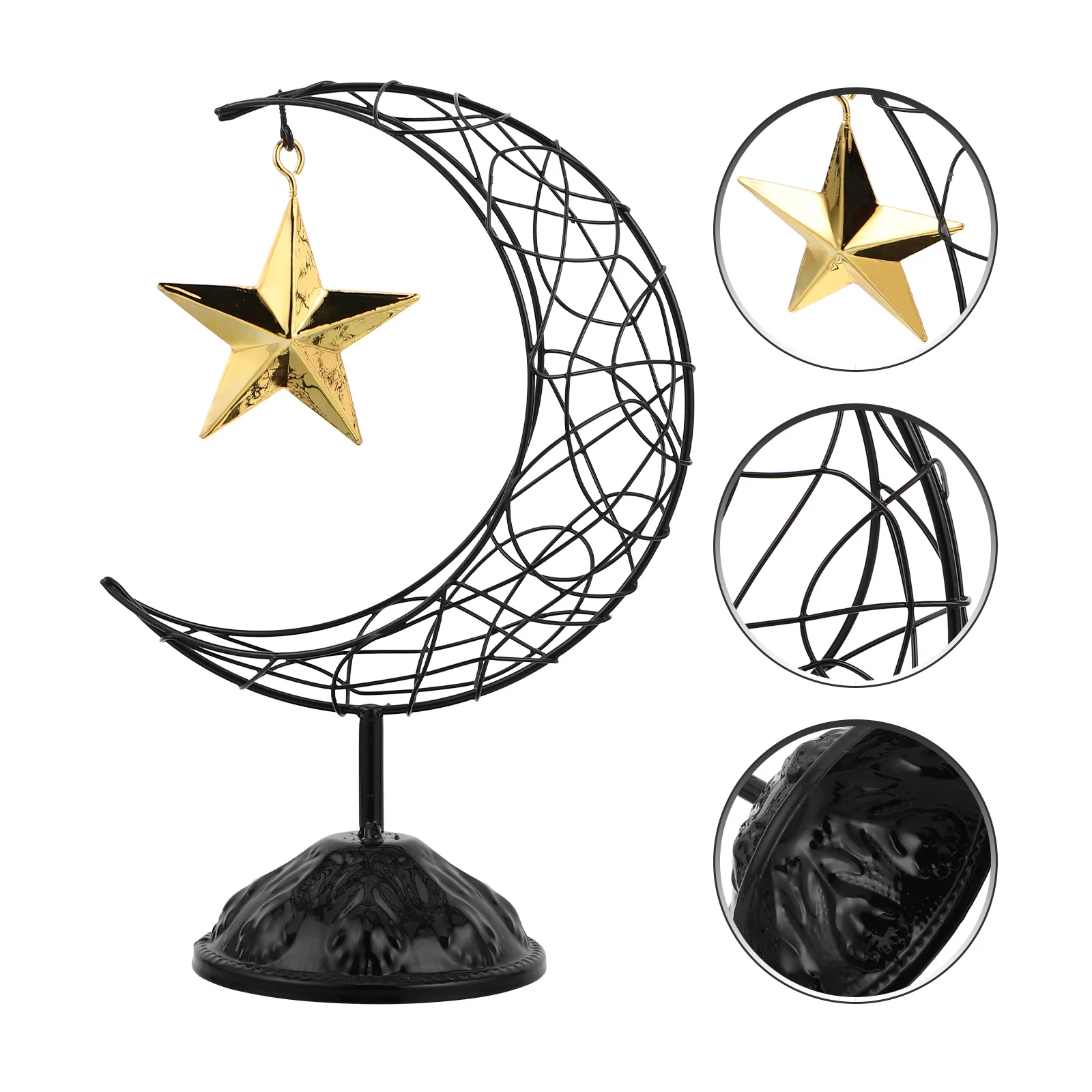 

Hollow Moon Metal Decoration Iron Art Ornament For Living Room Cabinet Eid Mubarak Ramadan Celebration Wall Tabletop Decor