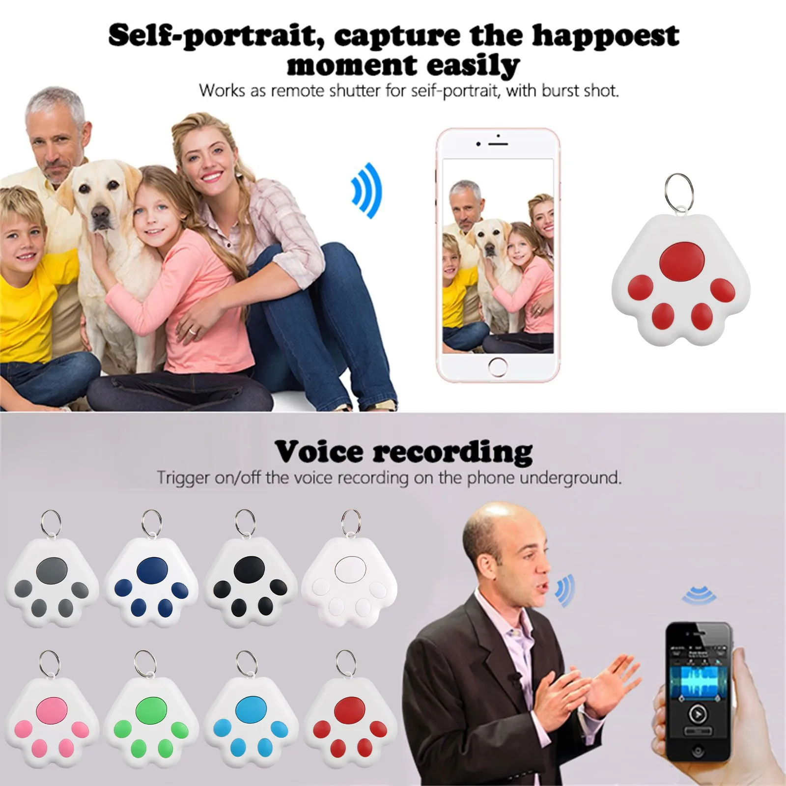 Mini GPS Locator Anti-Lost Device Alarm Wallet Keychain Smart Tag Bluetooth Tracer Keychain Pet Child Luggage Tracker Key Finder