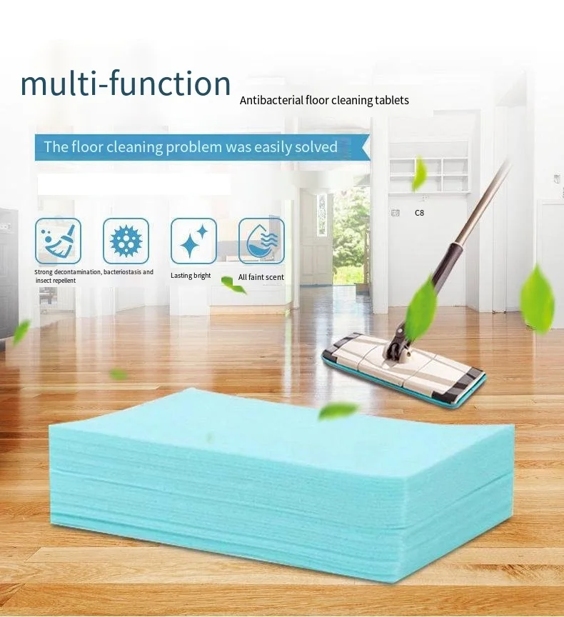 30Pcs Floor Cleaner Sheet Toilet Floor Cleaning Sheets Mopping The Floor Bathroom Cleaner Toilet Deodorant Tool Household Clean