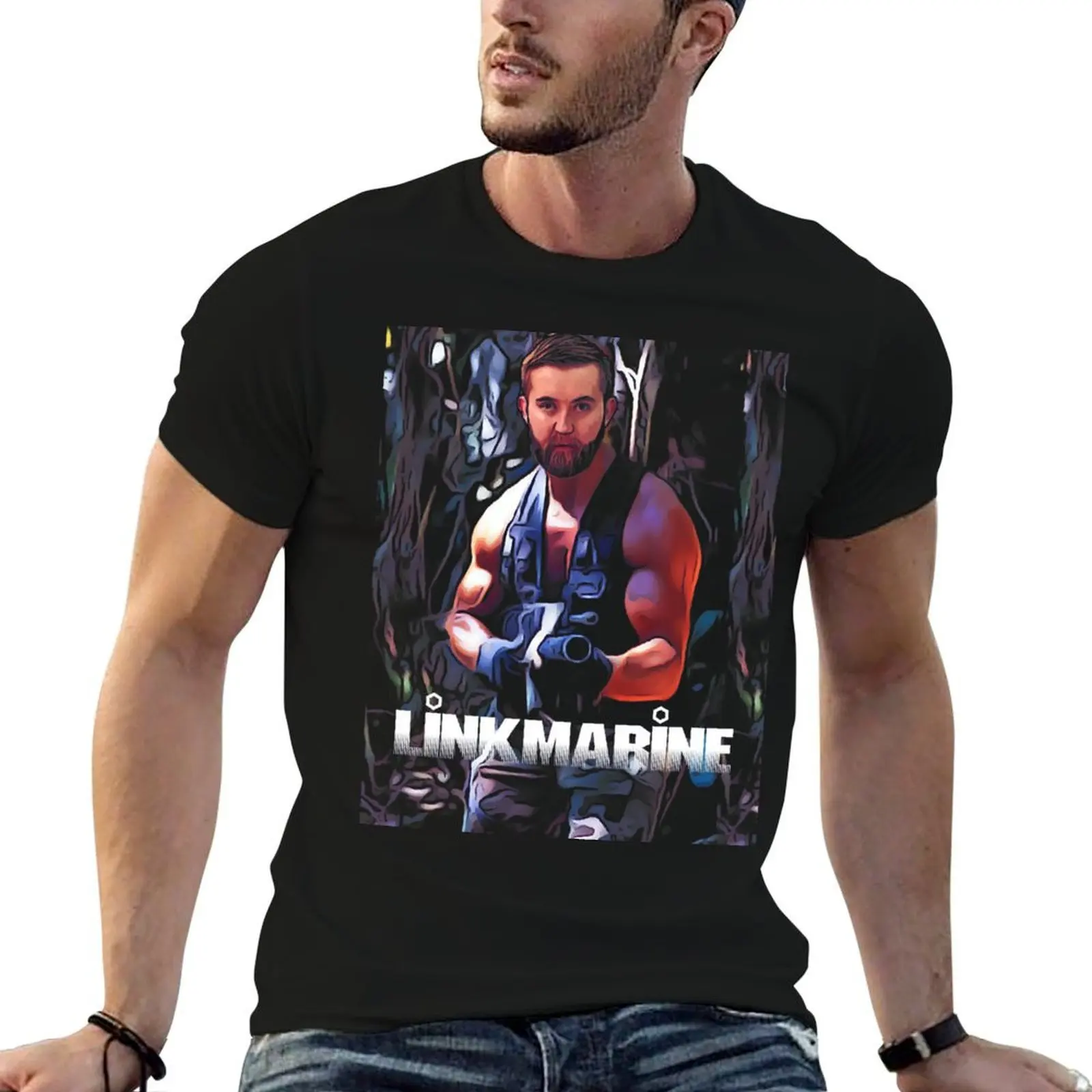 

LinkMarine Swoldier T-Shirt cotton t shirt pack man t shirts cotton T-Shirt
