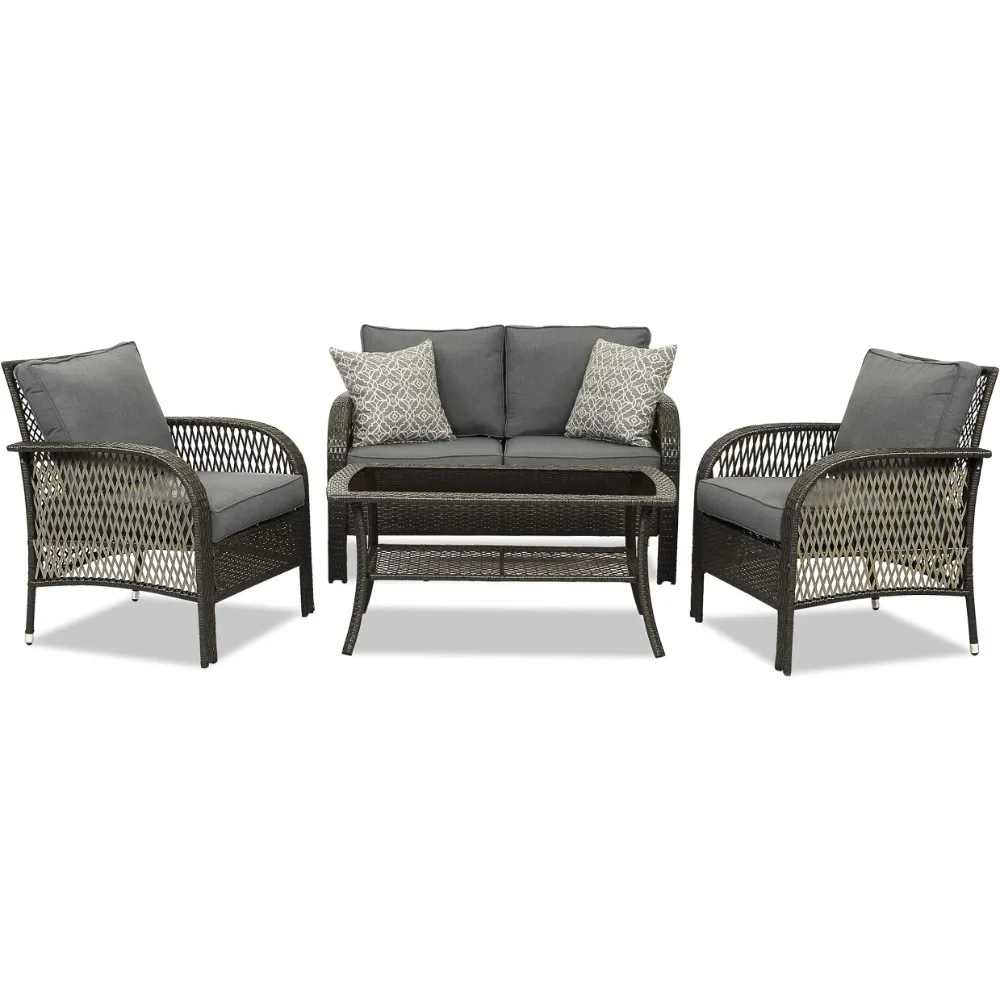 

Conversation Sets Chairs All Weather Contemporary Grey Rattan Chair Outdoor Furniture Set