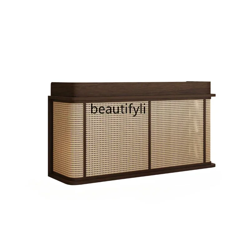 Bed & Breakfast Rattan Woven Silent Wind Cashier Shop Small Front Desk Restaurant Entrance Reception Desk Reception Desk