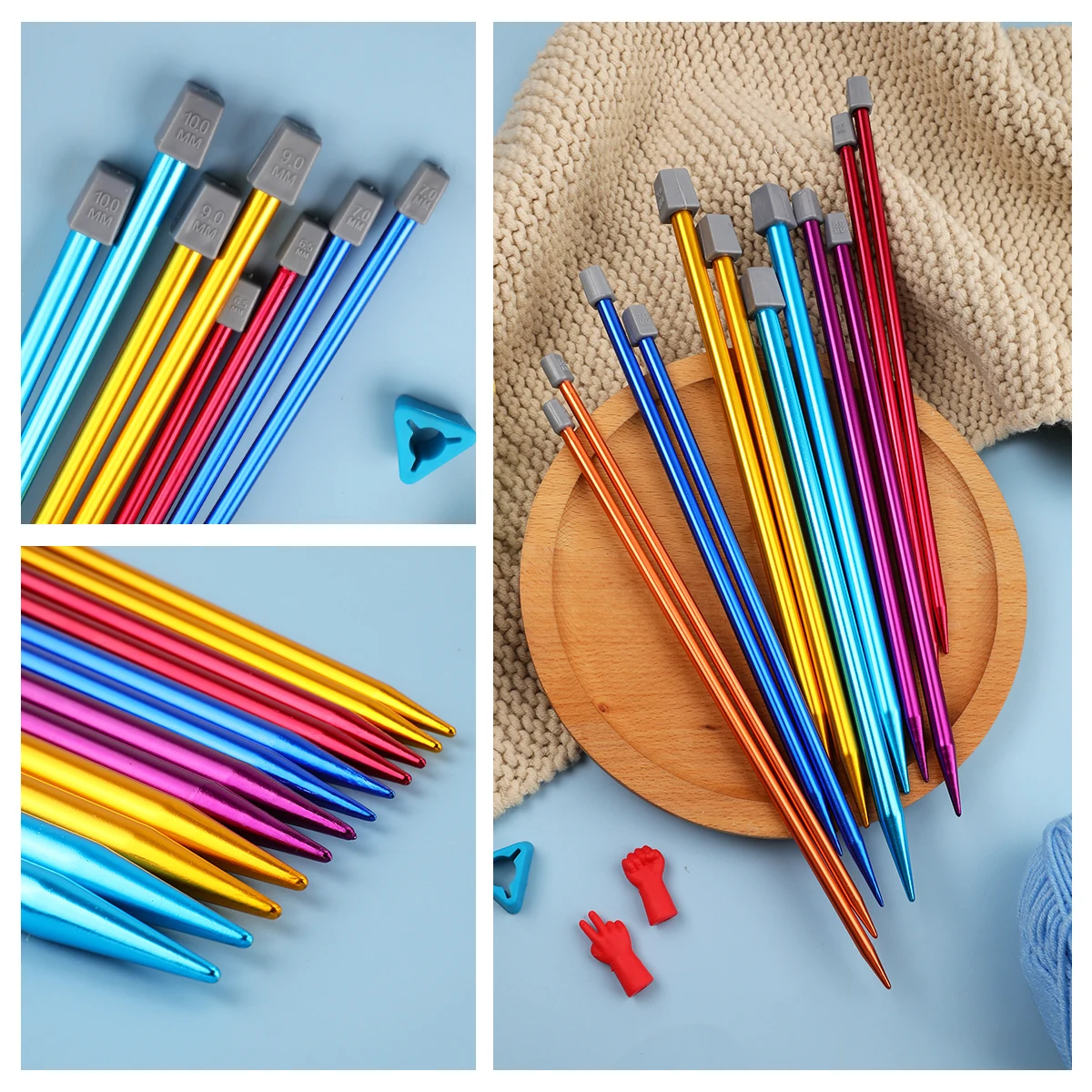 14PCS Stainless steel Knitting Needles Set Pointed Knitting Needles Knitting Crochet Supplies for Beginners Handmade(2-10mm)