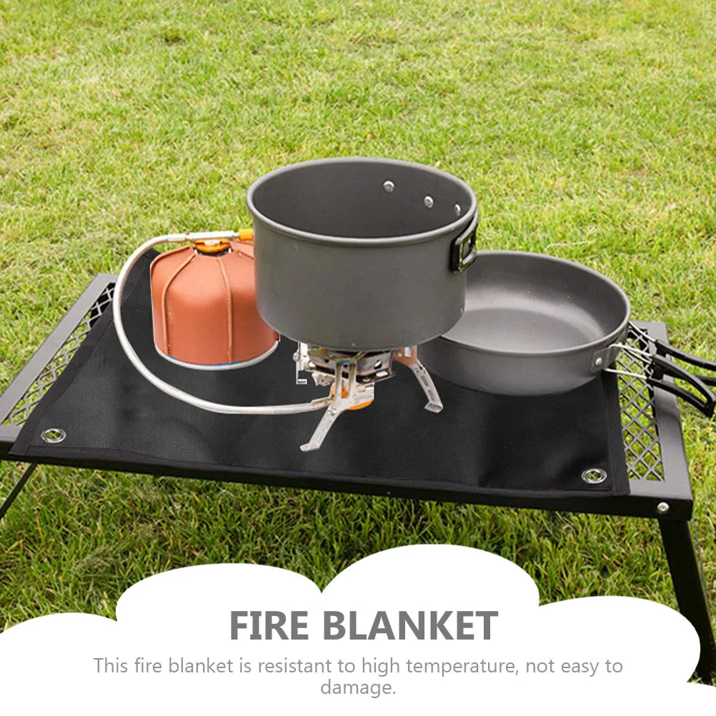 بطانية حريق مقاومة للحرارة من الألياف الزجاجية حصيرة مقاومة للحريق للمطبخ والشواية والتخييم والسيارة والسلامة في حالات الطوارئ متعددة الوظائف #1