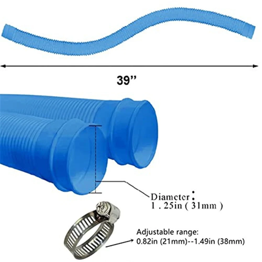 1 Set di tubi per piscina per Intex clip per tubi flessibili da 1-1/4 pollici per pompa per piscina fuori terra pompa per filtro tubo di ricambio