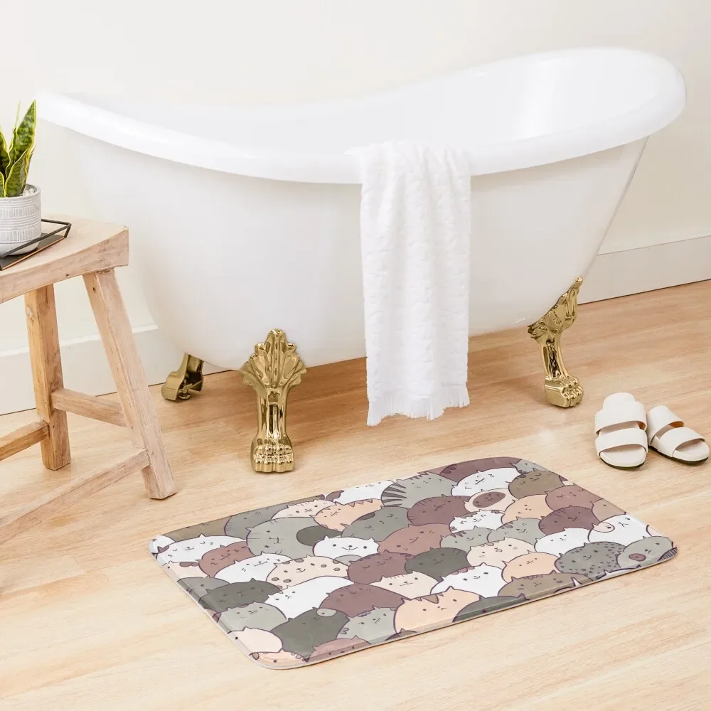 

Lots of Cats Bath Mat Waterproof Bathroom Rugs Toilet Carpet Baths Bathroom Mat