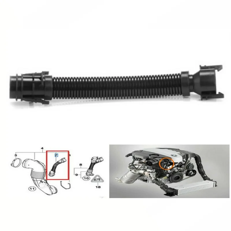 Manguera de Respiración de Admisión de Aire para BMW, Cubierta de Balancines/Culata N47/N57 13717803842, Accesorios para Piezas de Motor de Automóvil