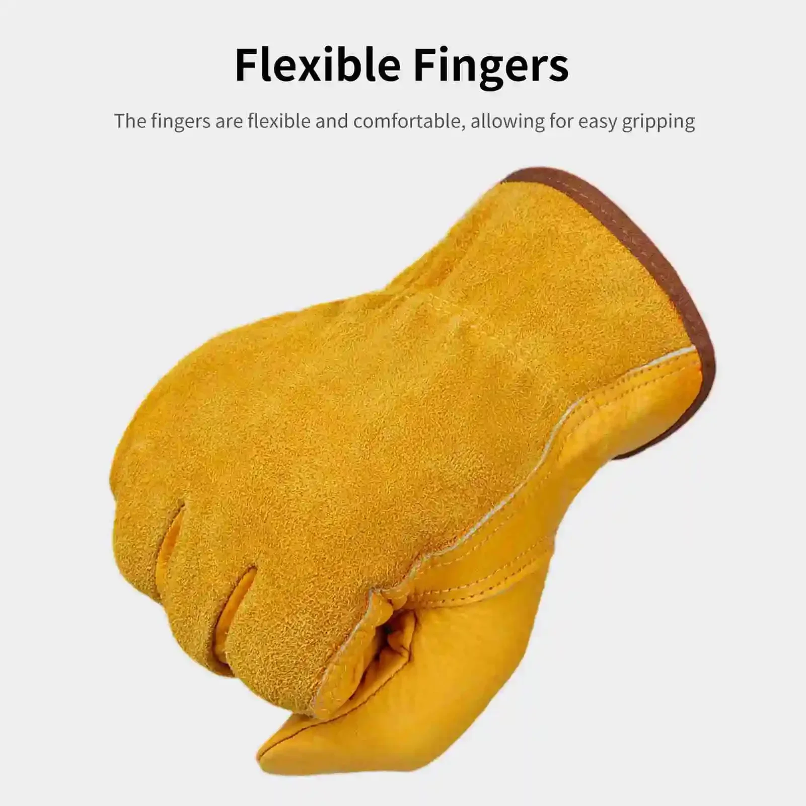 

RuggedHide Pro Gloves - Thermal Leather Construction with FlexFit Cuff for Heavy-Duty Work