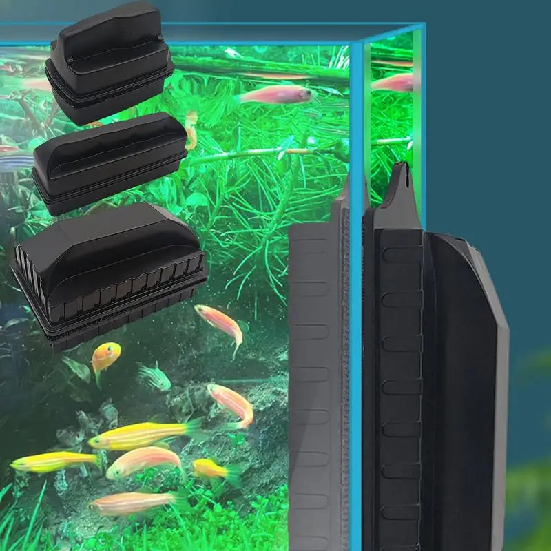 Magnetic Aquarium Scraper Double Sided Gravel Vacuum For Aquarium Floating Aquarium Glass Cleaner Fish Tank Cleaner Scrubber