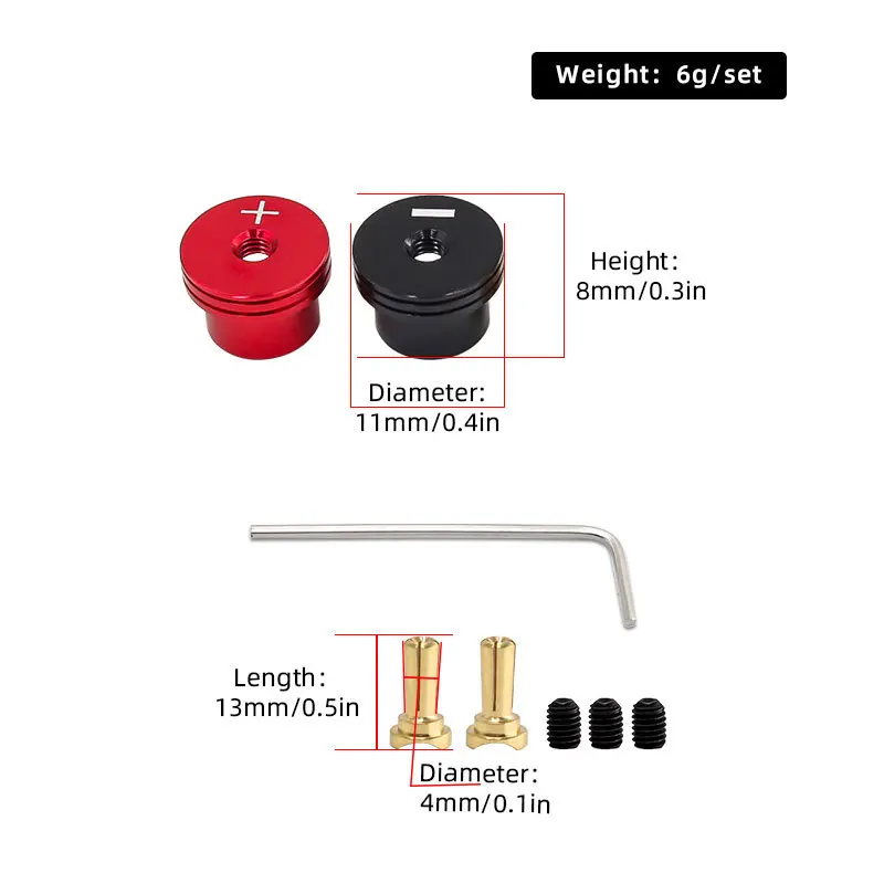 Złącze bananowe mosiężne 4.0mm/5.0mm do akumulatorów samochodów RC z metalowym radiatorem do modeli RC