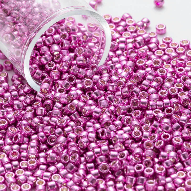 10g/tube 2mm Metallic Cylindrical Beads 10/0 Japanese Loose Spacer Seed Beads for Needlework Jewelry Making Sewing Embroidery
