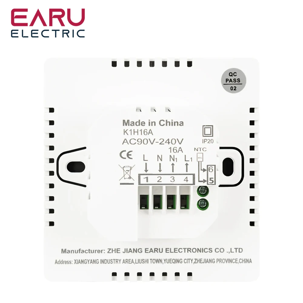 AC90V-240V 3A 16A riscaldamento a pavimento elettrico ad acqua TRV termostato ambiente regolatore di temperatura Display LCD digitale montato a