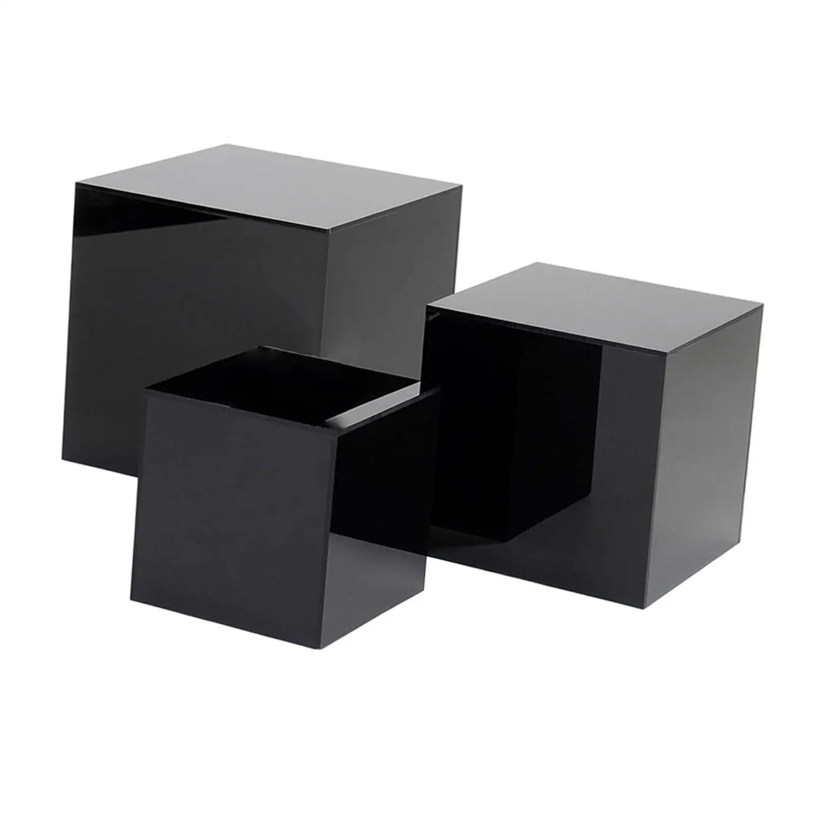 Set of 3 Acrylic Cube Stand Nesting Risers Versatile 4\