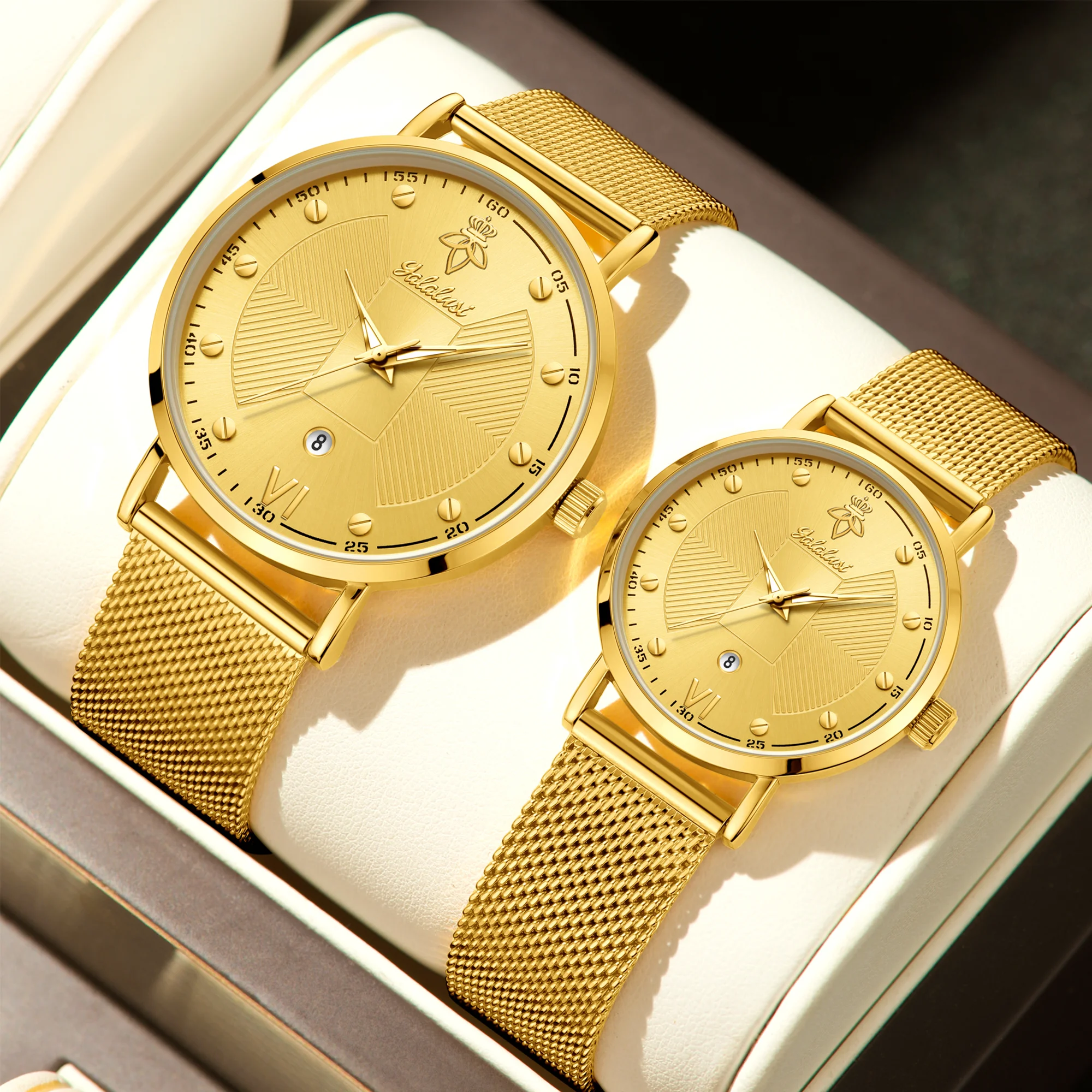YaLaLuSi Stylish Large-Dial Watches for Men and Women: Minimalist Quartz Couple’s Watches for the Workplace Reloj