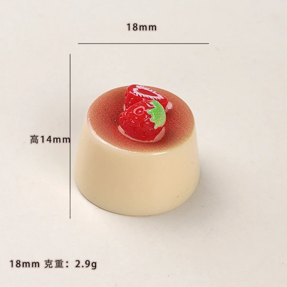 10pcs Cute Cartoon Kawaii Strawberry Pudding Flat Back Resin DIY Scrapbooking Cabochons Decoration Accessories