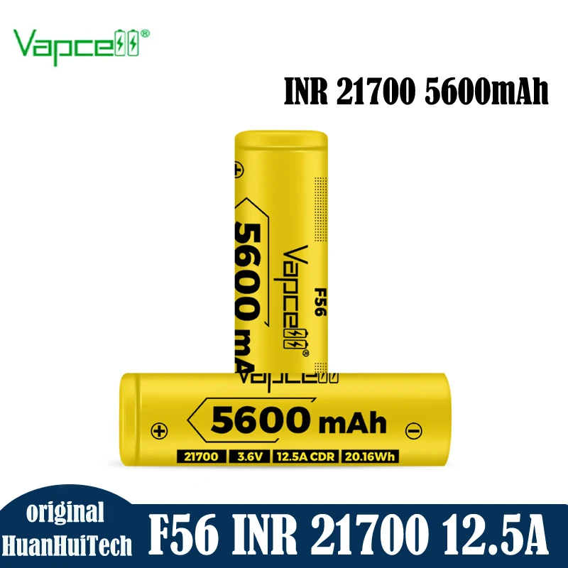 Vapcell-batería de litio recargable F56 INR 21700 para Dron, 5600mah, 12,5a, 3,6 V, rendimiento estable, Original