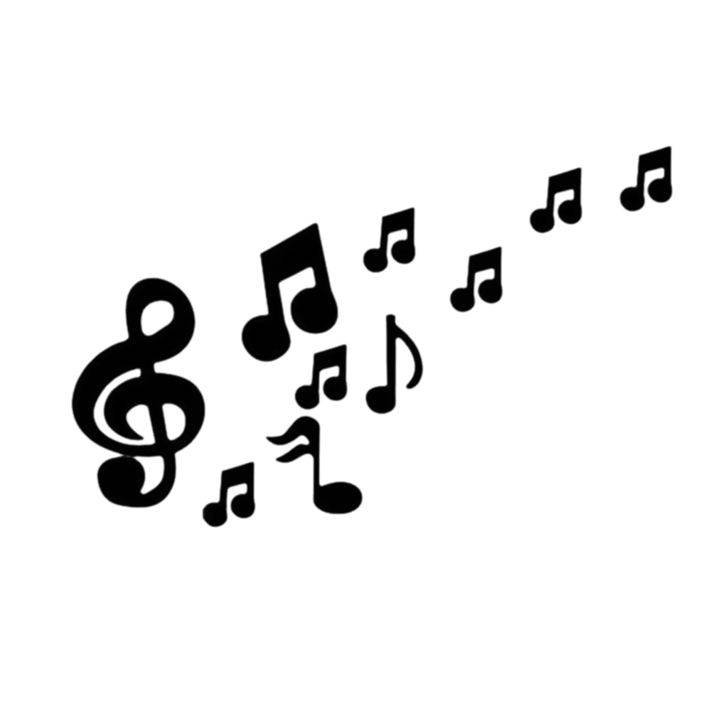 Removable Finish Music Note Wall Sticker 3D Look Embossed Texture Embossed Wall Decal 23 x 13 cm Size Silver Color