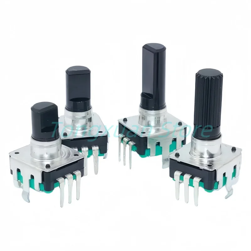 5pcs/lot 360 Degree Rotary Encoder EC12 RE12 Audio Encoder Coding 5Pin 24 Position With Push Button Switch Handle Length 15MM