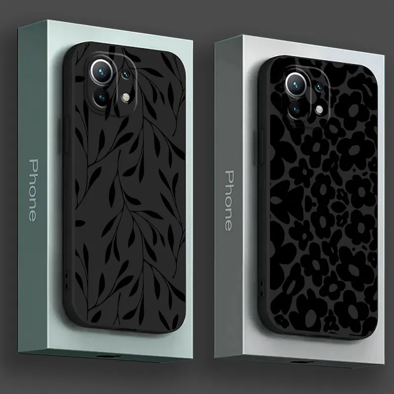 

Leaf Flower Butterfly Line Art Phone Case For Xiaomi 15T 14T Pro 13T Mi 11T 10T 15Ultra Poco X7 F7 M7 Pro X3 X5 X6 F6 Soft Cover
