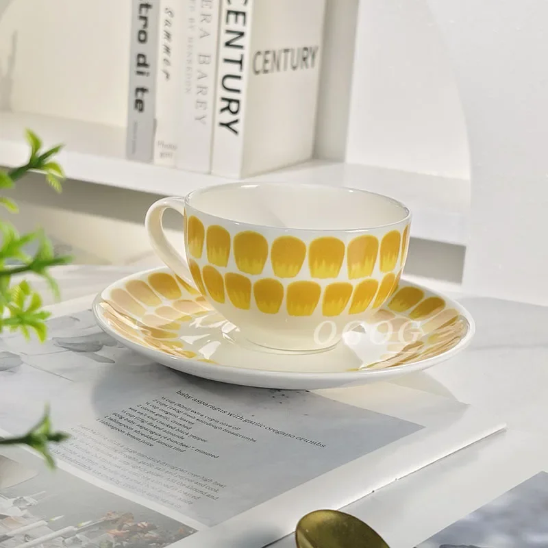 Coffee Cup and Tea Cup with Saucer Bone China Ideal for Afternoon Tea Daily Use and Home Table Decoration
