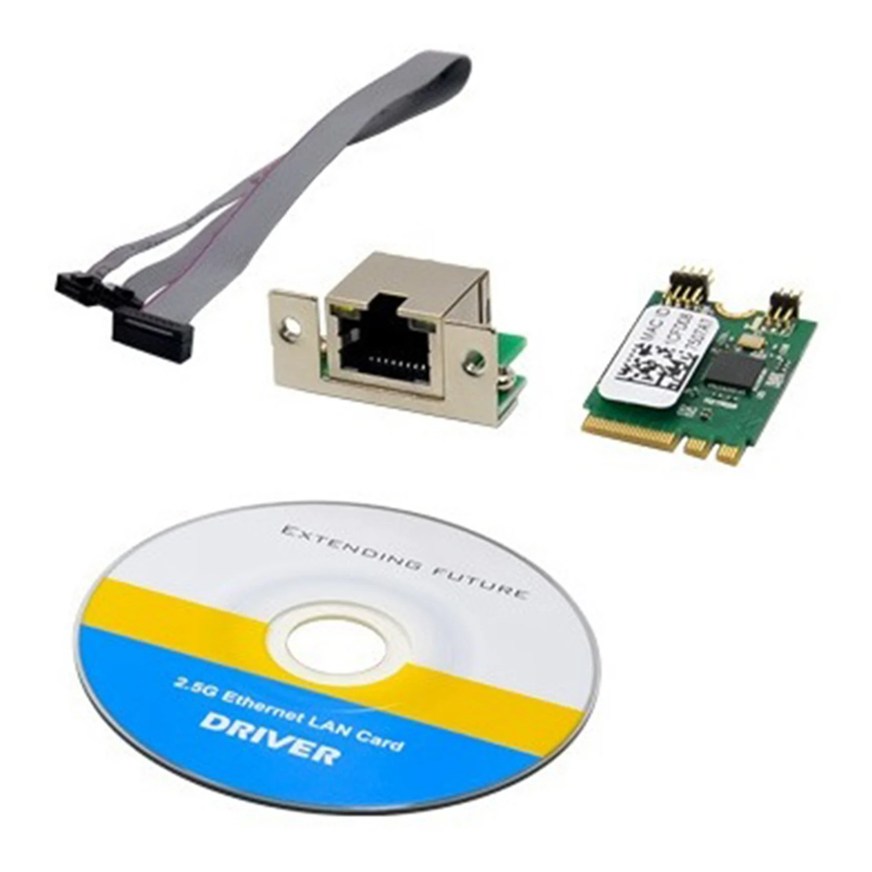 Adaptador de rede PCI Express, Placa LAN Ethernet, Controle Industrial, PCI Express, M.2 A, E KEY, 2.5G, RTL8125B