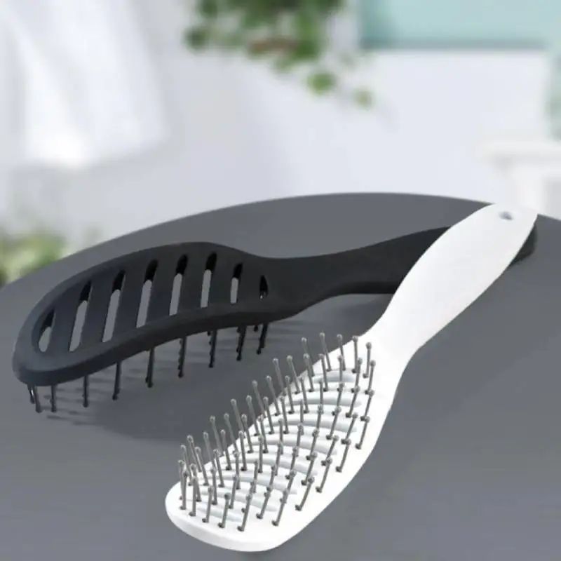 

Curved Vent Hair Brush for Blow Drying Styling and Solon Detangling Hair Brush Elastic Scalp Massage Comb Both Men and Women